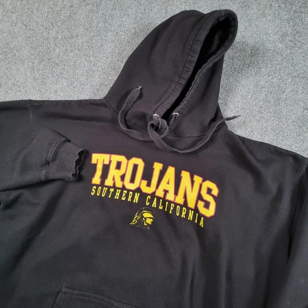 USC Trojans Hoodie Sweatshirt Mens Large Black NCAA Football Old‎ Varsity Brand